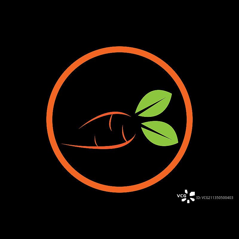 胡萝卜标志和健康蔬菜图标图片素材