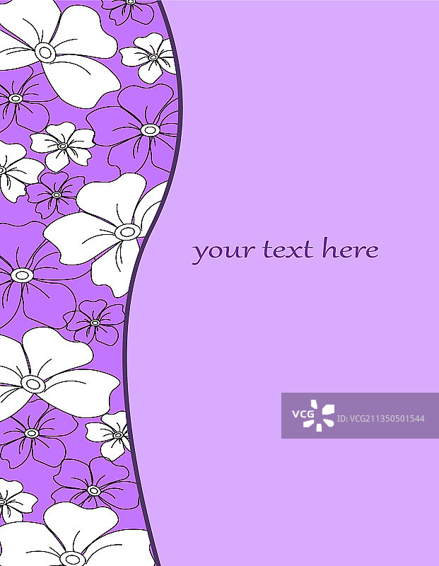 白色花卉边框图案明信片图片素材