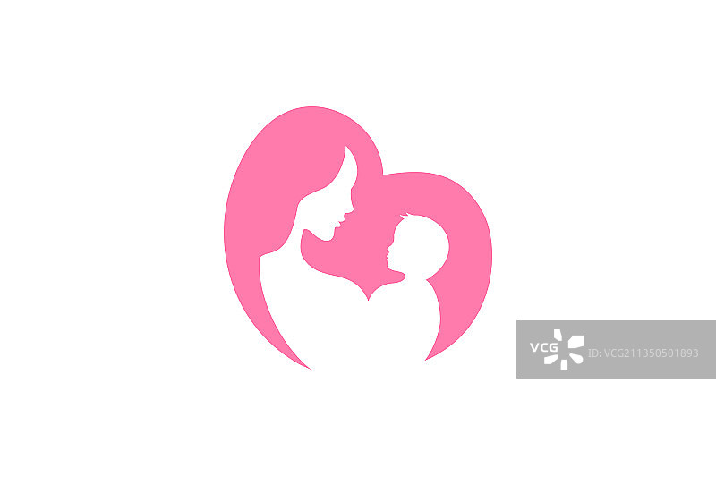 母婴logo：妈妈拥抱孩子图片素材