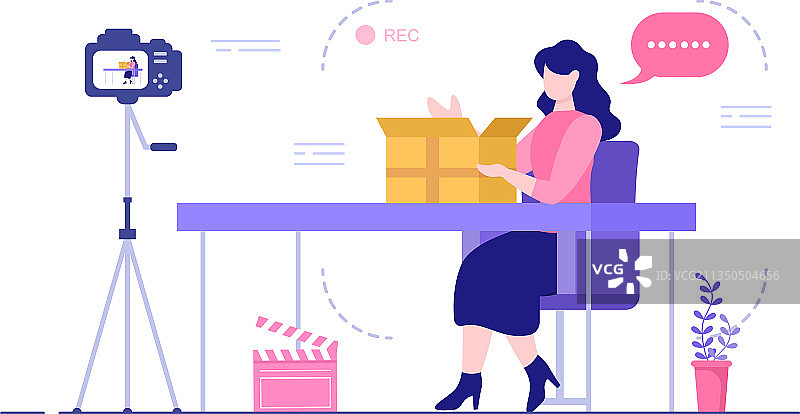 博主开箱纸板包裹图片素材