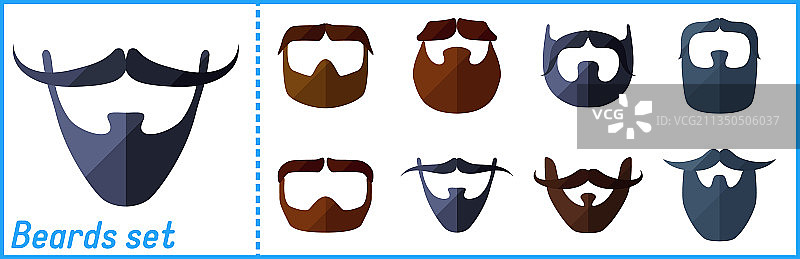 时尚胡须平面图标图片素材