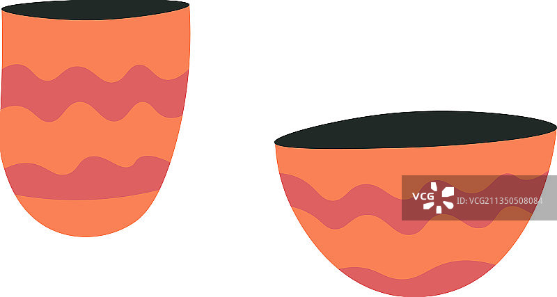 带线条的瓷制或陶瓷杯碗图片素材