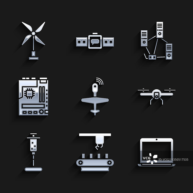 无人机工厂传送带系统图片素材