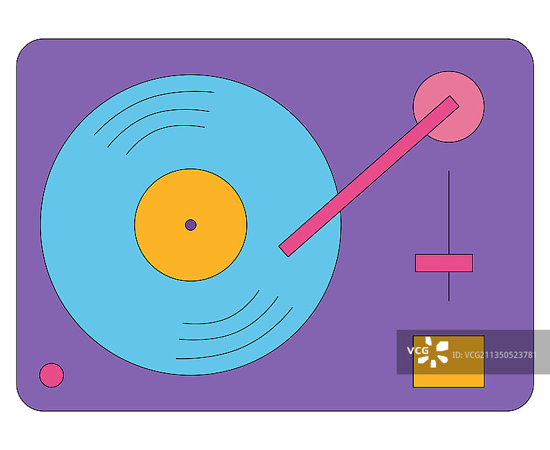 90年代复古风格紫色扁平图标图片素材