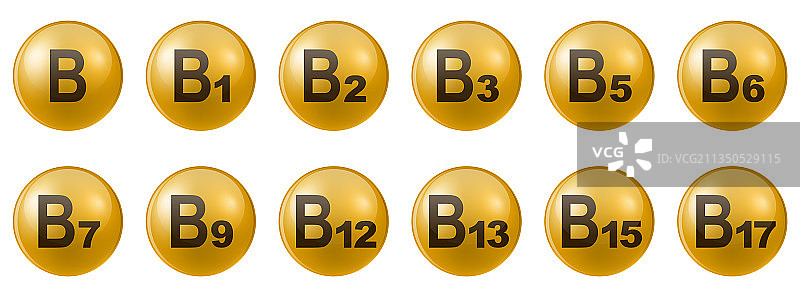 B族维生素圆形图标图片素材