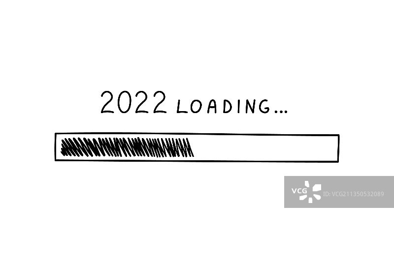 涂鸦风格的2022新年进度条图片素材