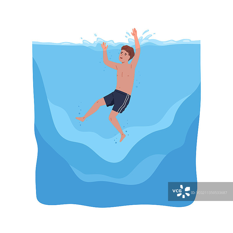 儿童溺水，海边险情图片素材