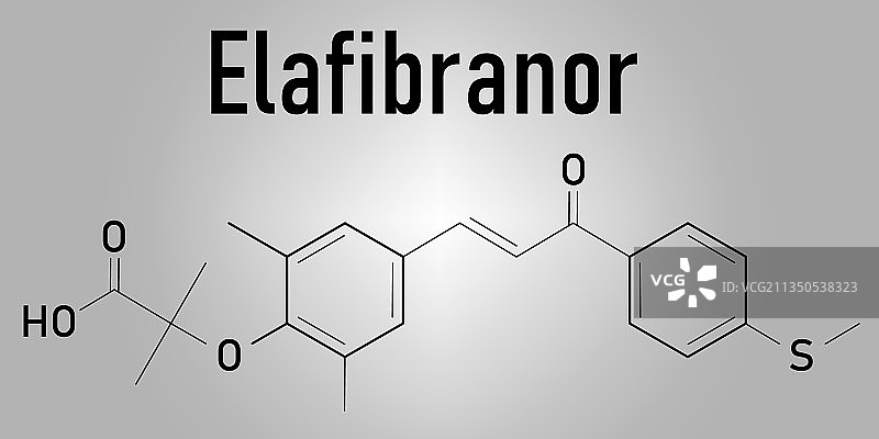 elafibranor药物分子骨架式图片素材