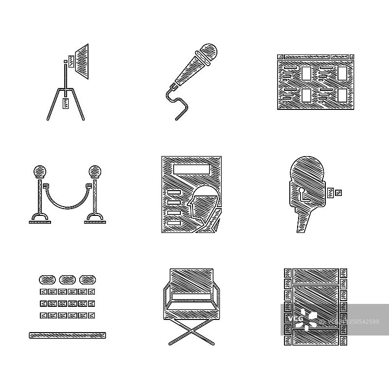 电影海报导演椅套装图片素材