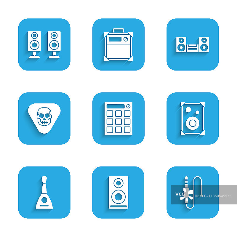 鼓机立体声扬声器音频插孔图片素材