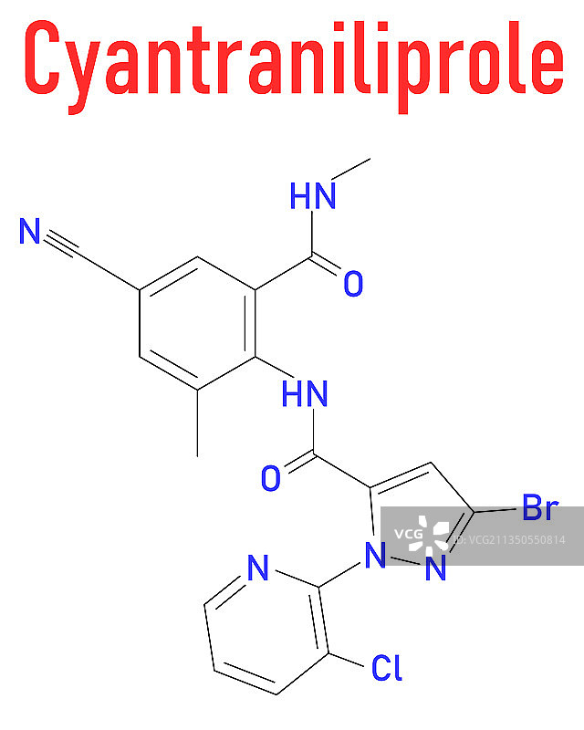 氯虫苯甲酰胺分子骨架式图片素材
