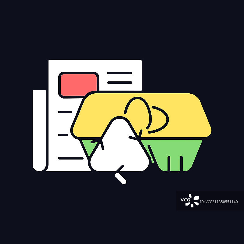 用报纸制作的鸡蛋盒RGB颜色图标图片素材