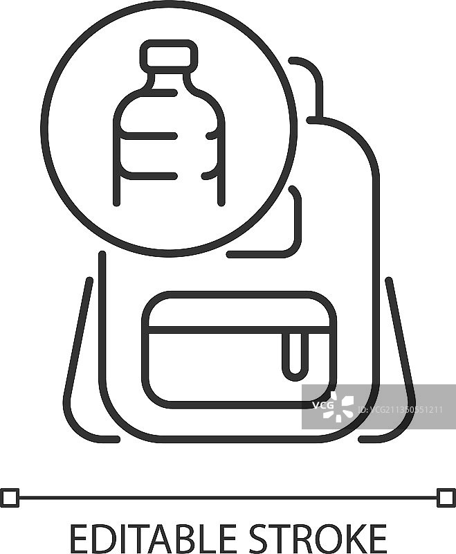 塑料背包线性图标图片素材
