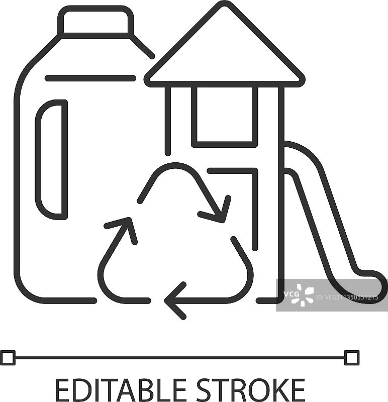 塑料奶瓶玩具组合线性图标图片素材