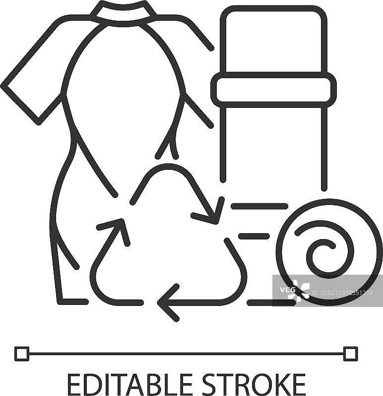 回收潜水服瑜伽垫线性图标图片素材