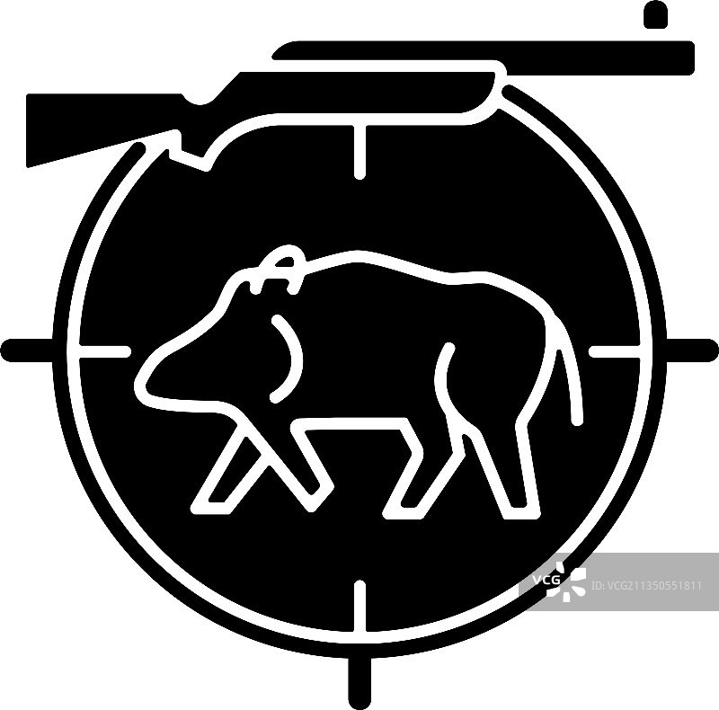 猎野猪黑色图标图片素材