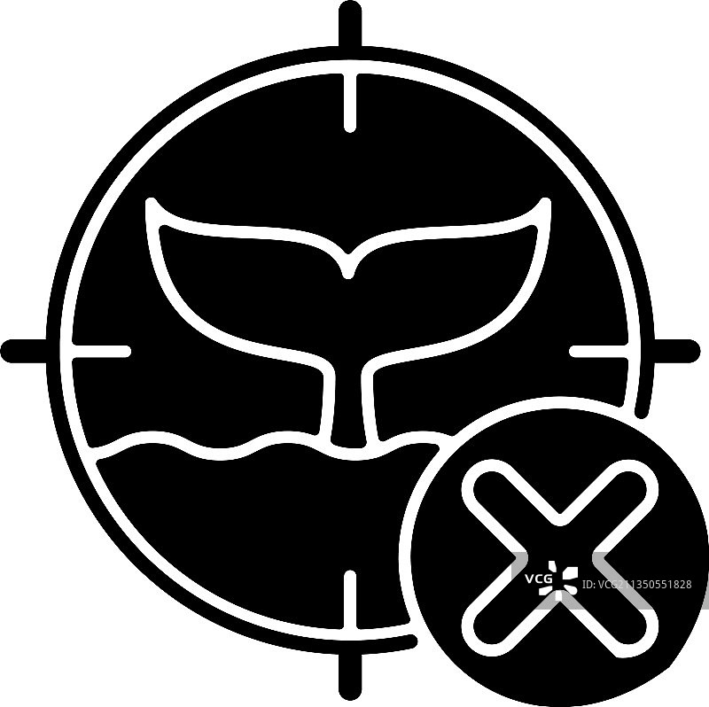非法捕鲸黑色图标图片素材