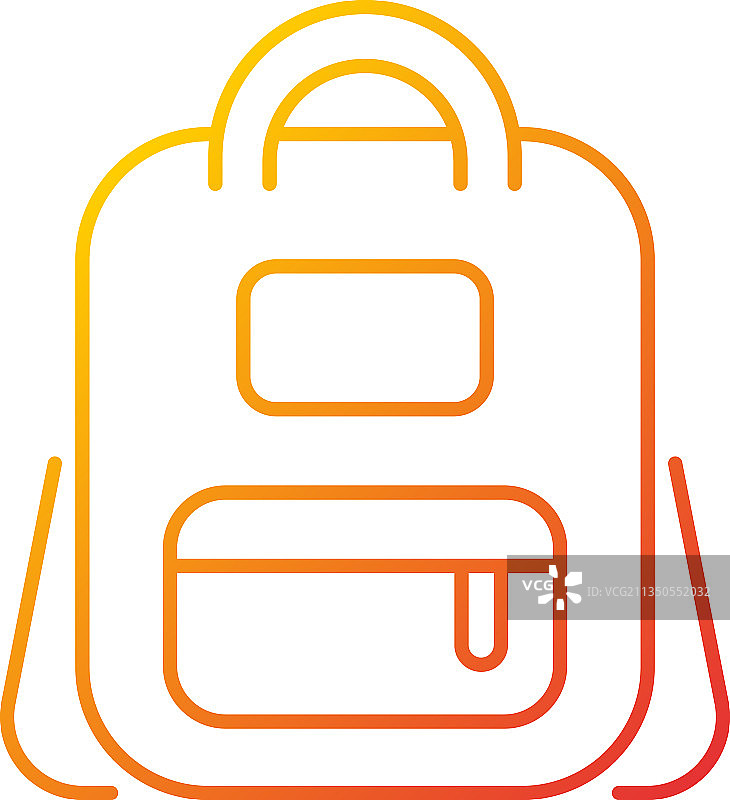 渐变线性书包图标图片素材