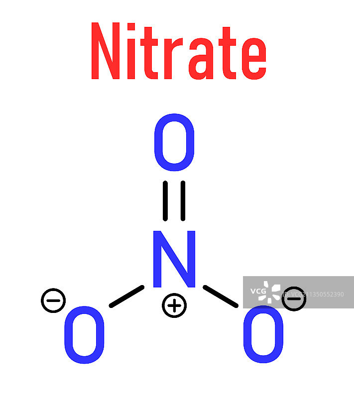 硝酸根阴离子化学结构骨架式图片素材