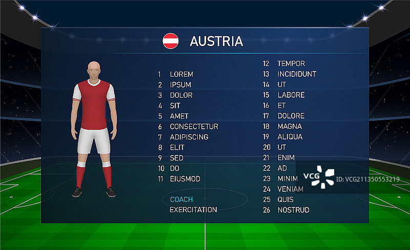 带阵容的足球记分牌广播图形图片素材