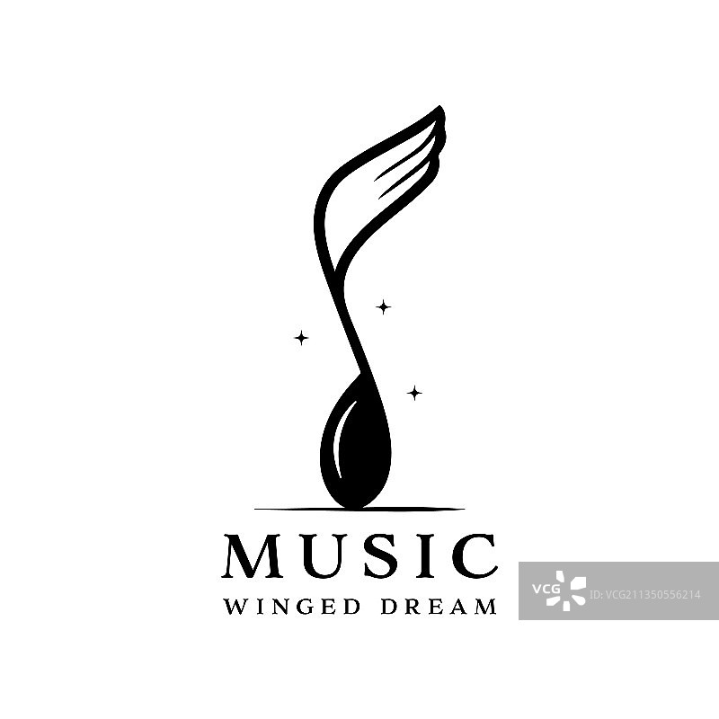带翅膀的音符标志图片素材