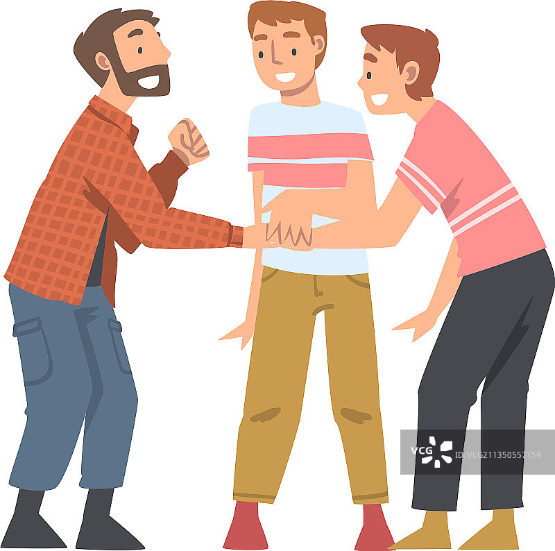 快乐的男人叠手图片素材