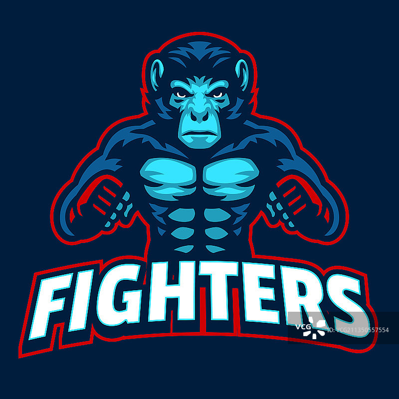 猴子综合格斗（MMA）吉祥物图片素材