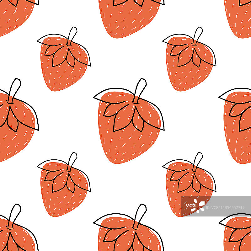 草莓水果无缝图案图片素材