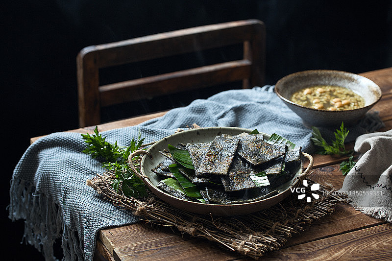 艾饼，艾糍粑，油茶图片素材