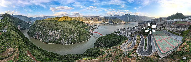 航拍龙门峡图片素材