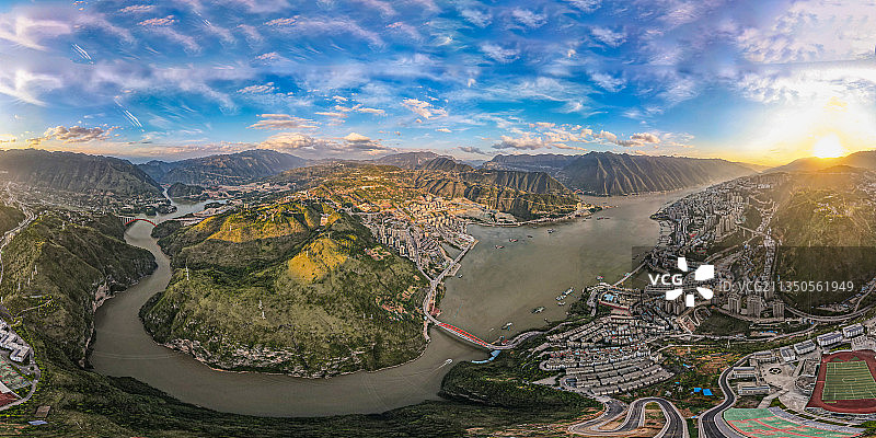 航拍龙门峡图片素材
