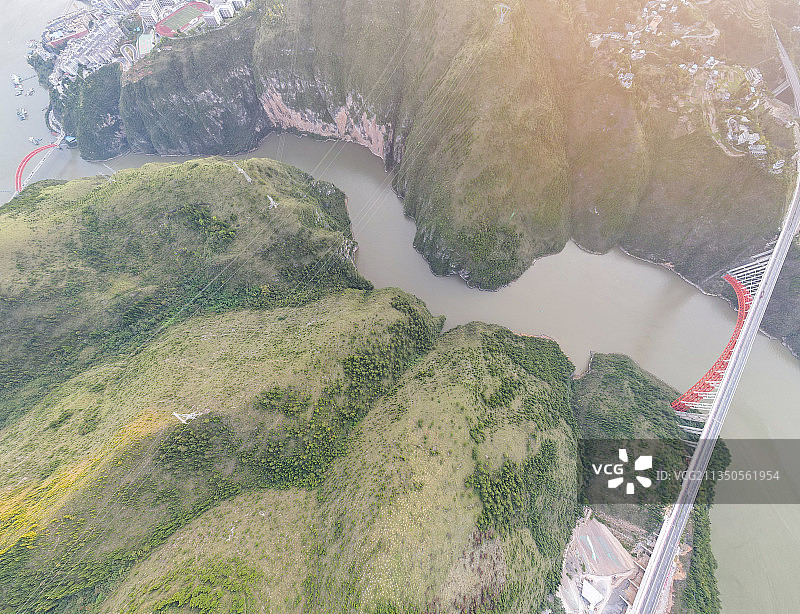 航拍龙门峡图片素材