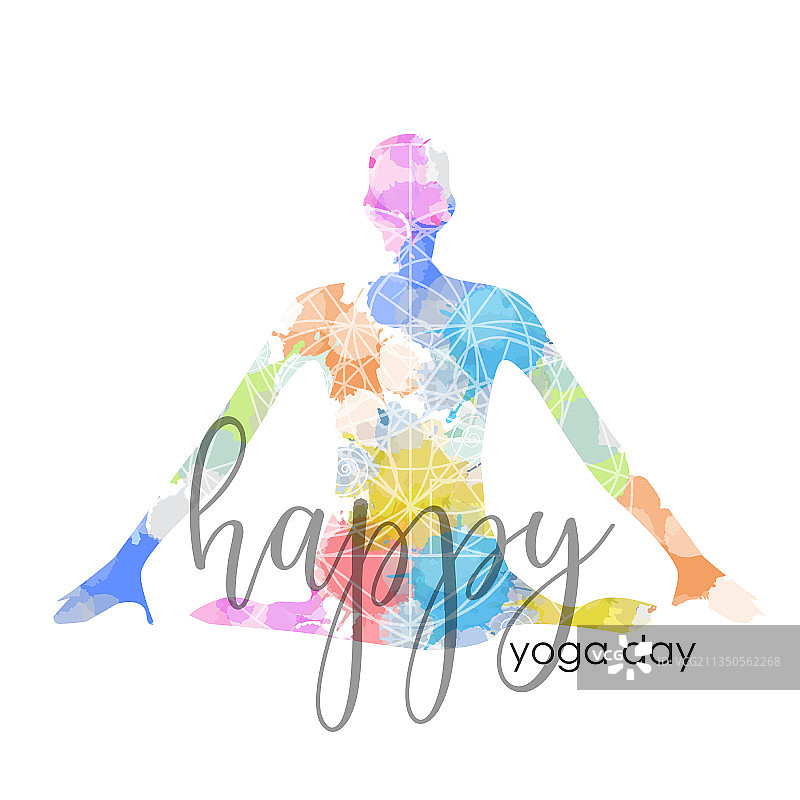 国际瑜伽日瑜伽姿势装饰图片素材