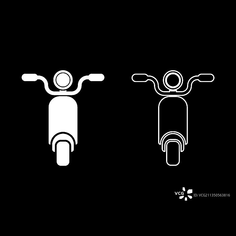 电动摩托车滑板车白色图标图片素材