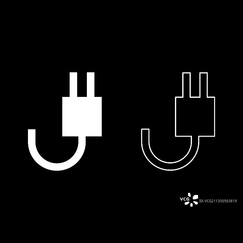 白色电线图标图片素材