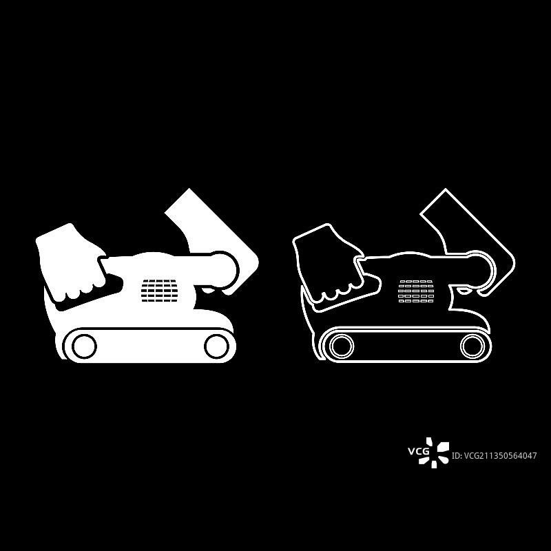 手持砂带打磨机图片素材