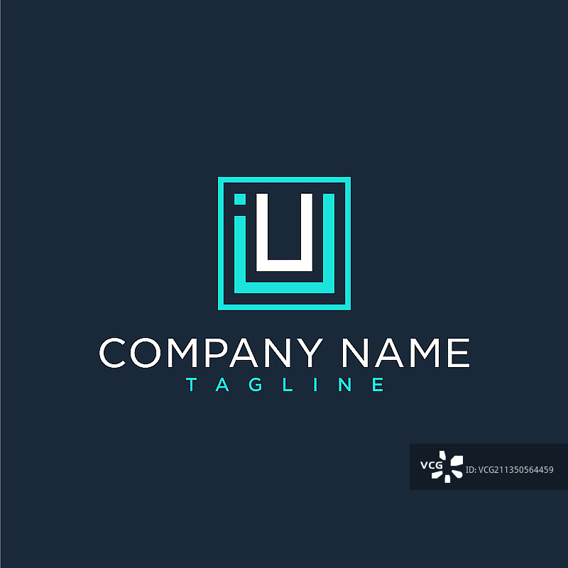 IU UI首字母Logo奢华设计灵感图片素材