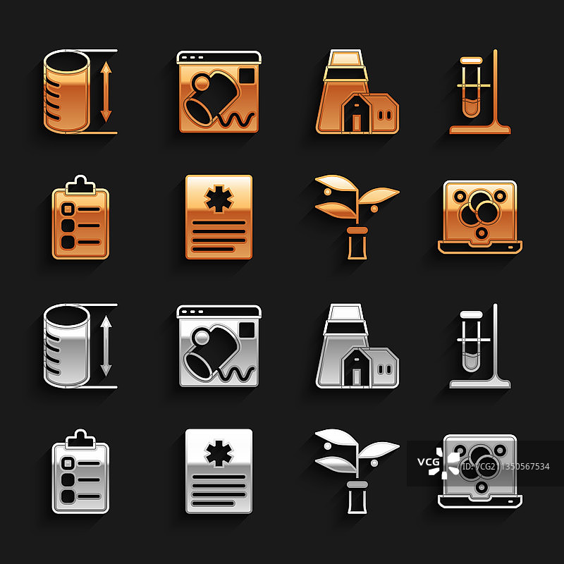 病人病历、试管和烧瓶图片素材