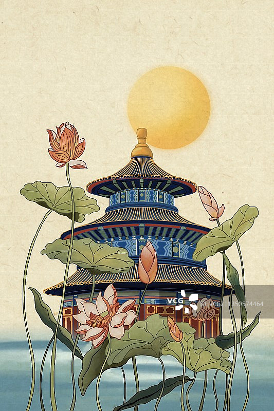 故宫赏月图片素材