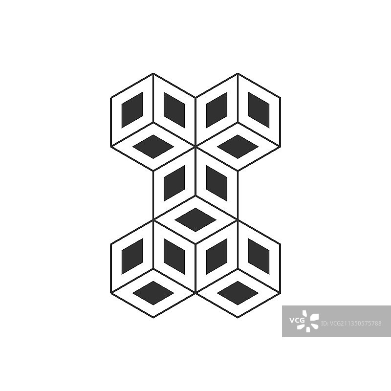 立方体等距logo概念3D标志设计图片素材