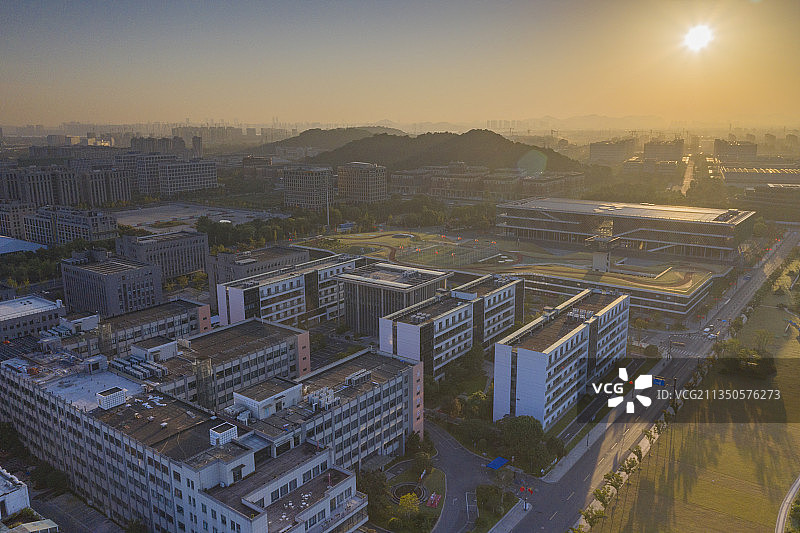 航拍云栖小镇图片素材