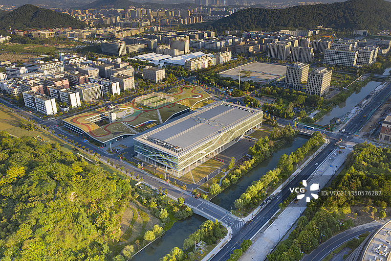 航拍云栖小镇图片素材