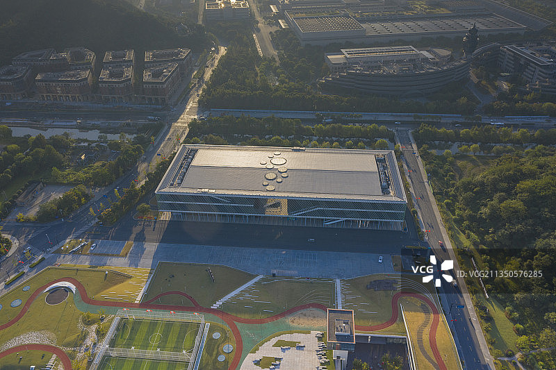 航拍云栖小镇图片素材