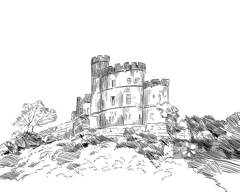 爱丁堡手绘城市速写图片素材