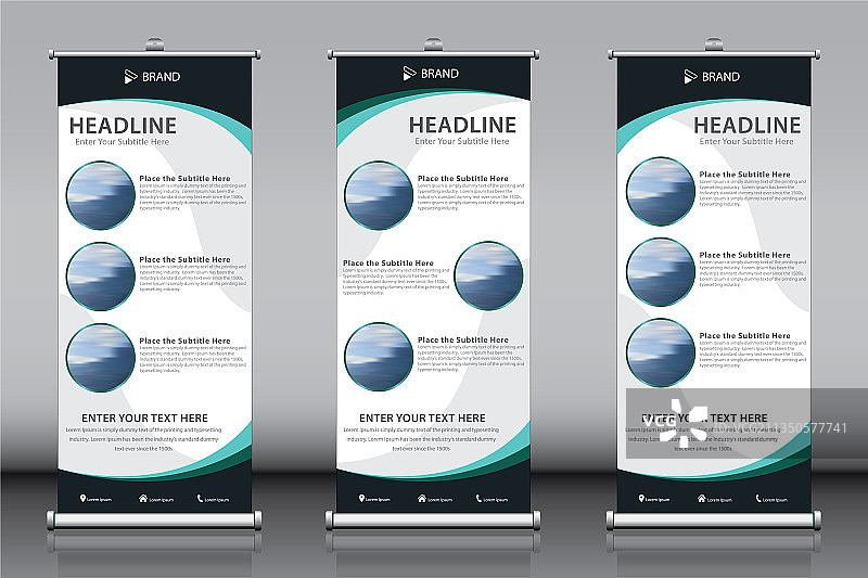 三合一易拉宝banner合集图片素材