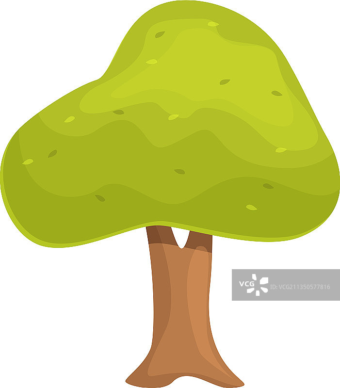 老旧的园林树木卡通图标栅栏人图片素材