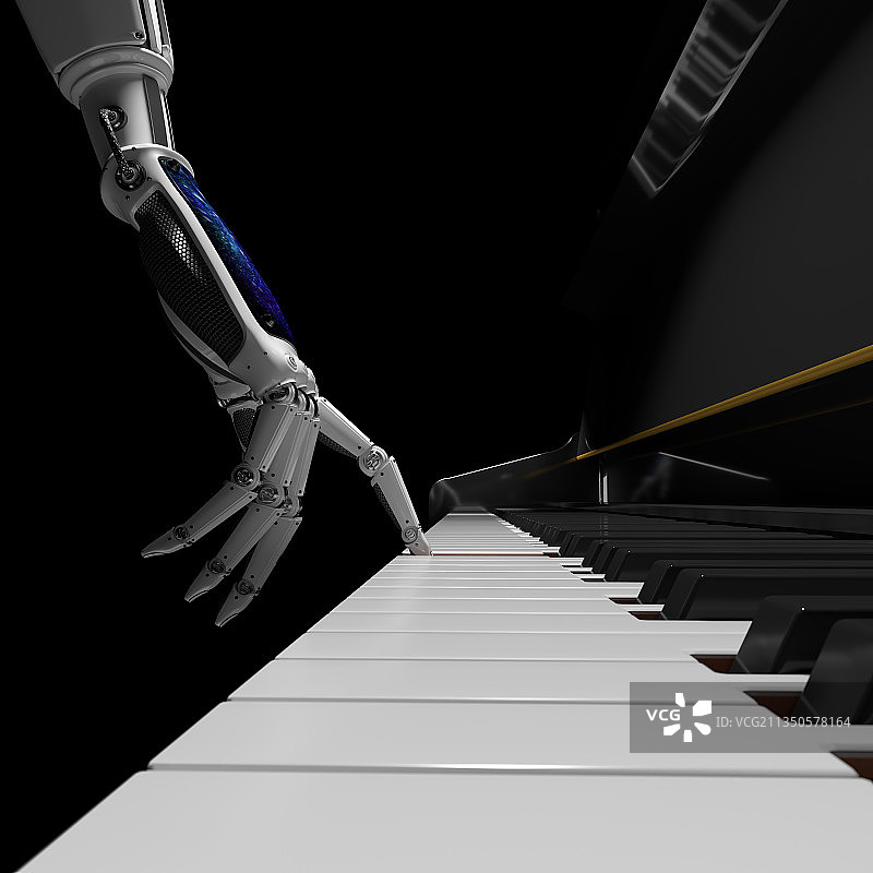 机器手在弹钢琴图片素材