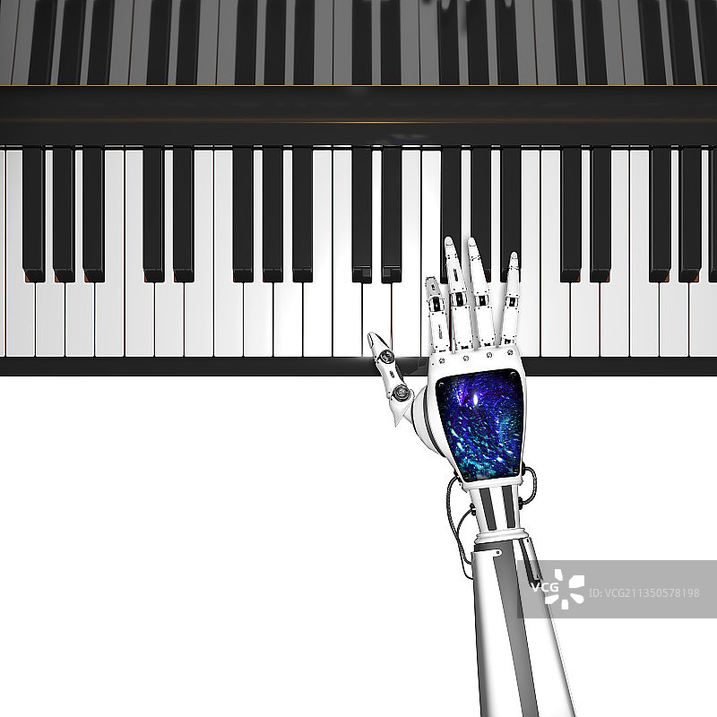 机器手在弹钢琴图片素材