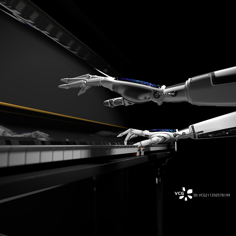 机器手在弹钢琴图片素材