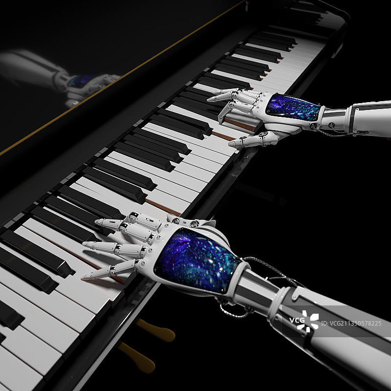 机器手在弹钢琴图片素材